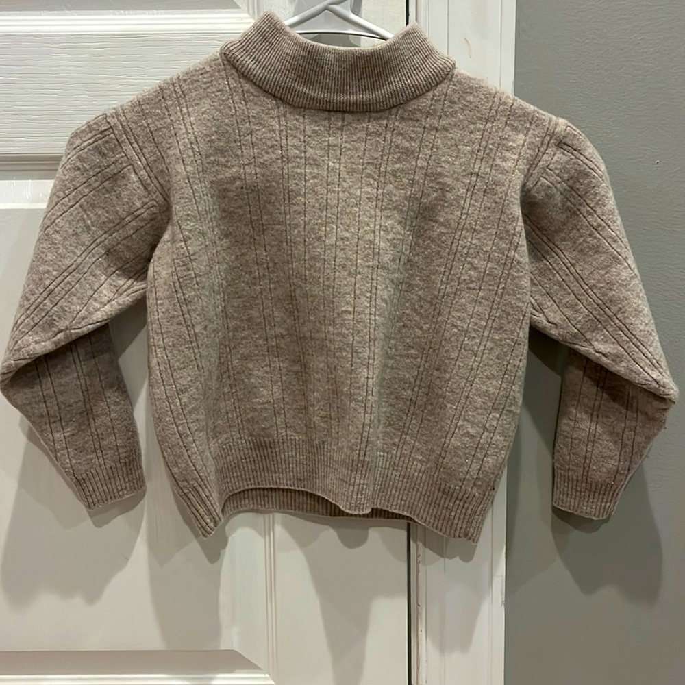 Cropped Mock Turtleneck Sweater